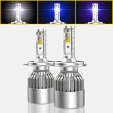 3 Colors Changing H4/9003/HB2 LED Headlight Bulbs, Pack of 2