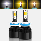 3 Colors Changing H11/H8/H9/H16 LED Headlight Bulbs, Pack of 2