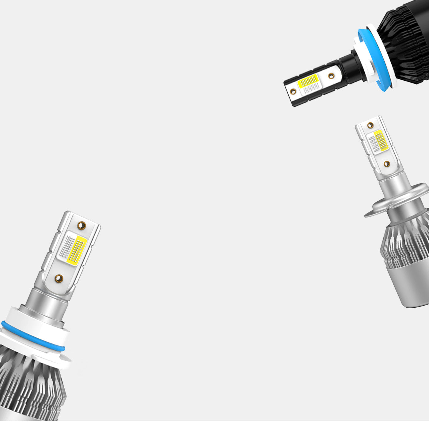 3 color changing automotive LED headlight bulbs halogen replacement bulbs 6000K, 8000K, 10000K car headlamp