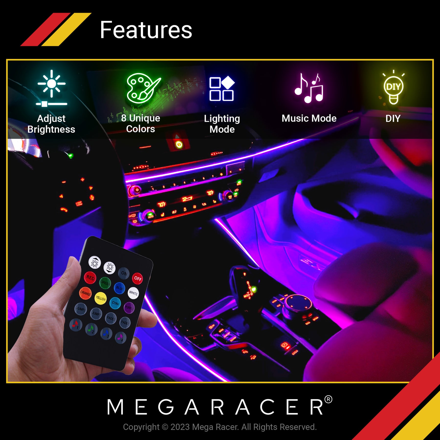 RGB Interior Vehicle Light - IR Remote Control