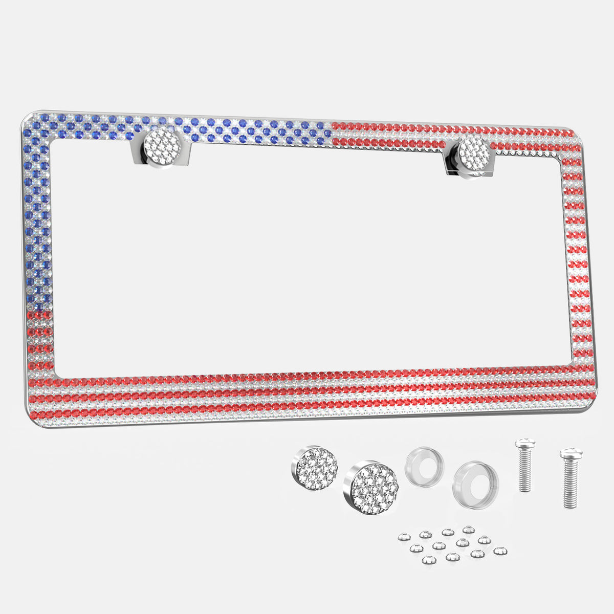 American Flag Bling License Plate Frame