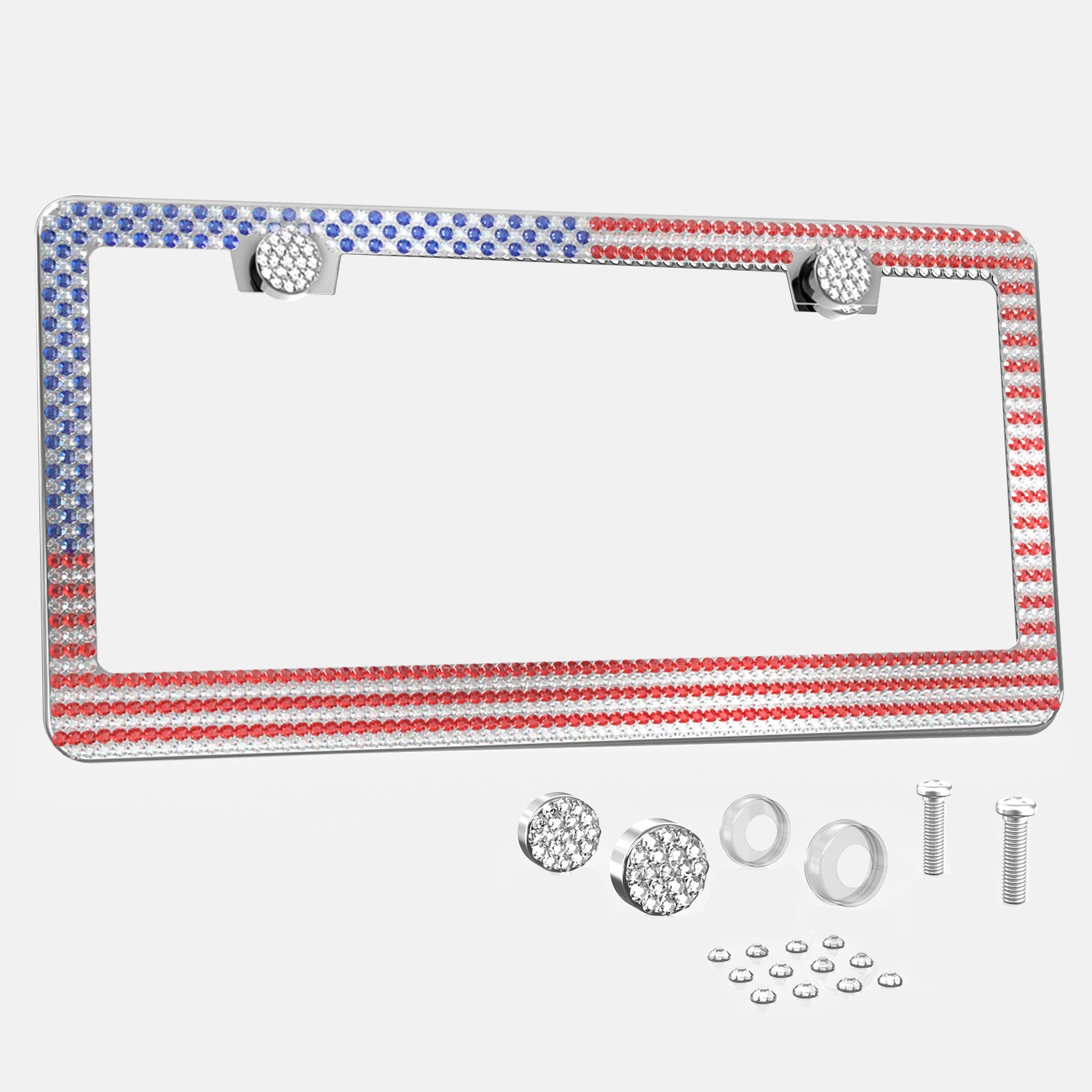 American Flag Bling License Plate Frame